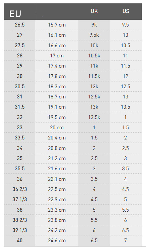 Adidas Uk Size Chart