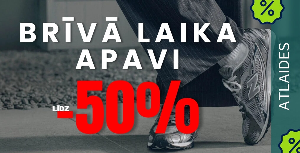 Brīvā laika apavu piedāvājums. Atlaides līdz -50%