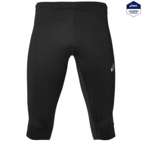 Asics Men's Knee Tight Silver Running Pants, Black
