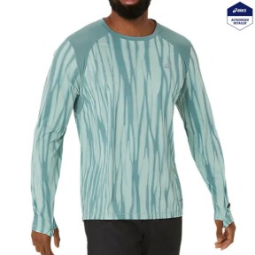 Asics Road All Over Print LS Men's Top, Light Celadon/Celadon