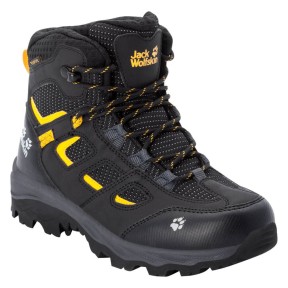 Jack Wolfskin Vojo Texapore WP Mid Kids Shoes, Black/Yellow