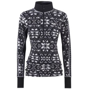 Kari Traa Else Women's Half Zip Merino Baselayer, Black