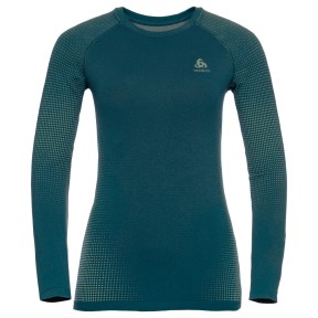 Odlo Performance Warm Eco LS Women's Baselayer, Blue Wing Teal/Polynya