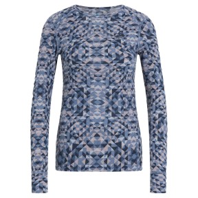 Odlo The Active Warm Eco Graphic Women's LS Base Layer, Folkstone Gray