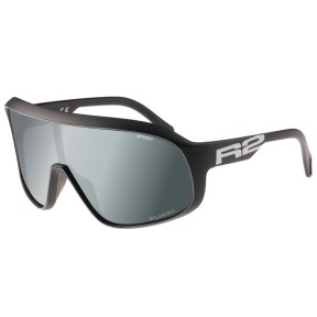 R2 Falcon Sports Sunglasses, Silver Mirror, Black