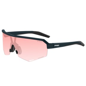R2 Fluke Sport Sunglasses, Matte Plum Blue/Photochromatic Pink