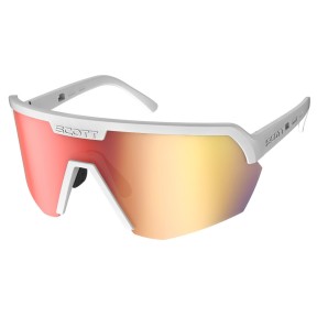 Scott Sport Shield Sunglasses, White Matt/Red Chrome