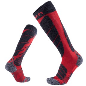 UYN Magma Men's Ski Socks, Dark Red