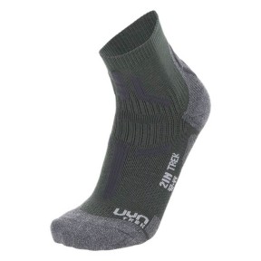 UYN Trekking 2in Low Cut Men's Socks, Military/Grey Melange