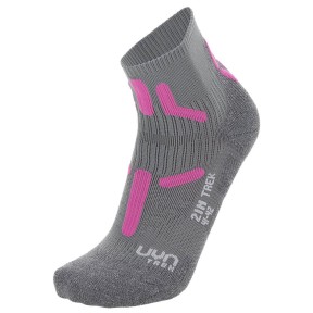 UYN Trekking 2in Low Cut Women's Socks, Grey/Pink