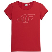 4F F583 Women's Regular T-Shirt With Print, Red
