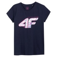 4F Girls T-Shirt JTSD003, Navy Blue
