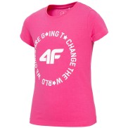 4F Girls T-Shirt JTSD013, Hot Pink