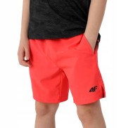 4F JSKMTR002 Boys Sport Shorts, Red Neon