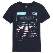 4F M289 Boys T-Shirt With Print, Navy