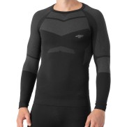 4F Seamless Men's Thermal Underwear Shirt, Black