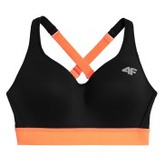4F STAD011 Women's High Support Running Bra, Black