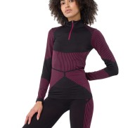 4F BIDB031G Women's Seamless Thermoactive Underwear Top, Black/Pink