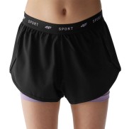 4F TFSHF486 Girls Training 2in1 Shorts, Black