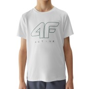 4F TFTSM691 Boy's Training T-Shirt, White