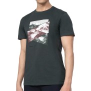 4F TSM071 Men's Regular Organic Cotton T-shirt, Dark Green
