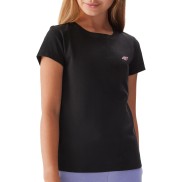 4F TTSHF0816 Girls Cotton T-Shirt, Black