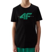 4F TTSHM1113 Boy's T-Shirt, Deep Black