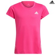 adidas Aeroready 3-stripes Girls T-Shirt, Magenta/White