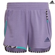 adidas AeroReady Girls Power Cotton Knit Shorts, Purple