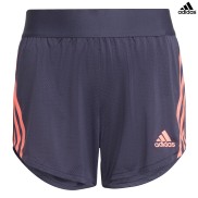 adidas Aeroready Training 3-Stripe Girls Shorts, Purple