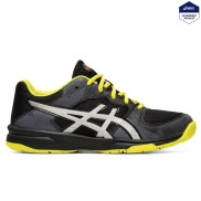 Asics Gel-Tactic GS Kid's Shoes, Black/Silver/Yellow