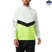 Asics Lite-Show Men's Running Jacket, Brilliant White/Hazard Green