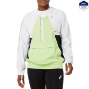 Asics Lite-Show Women's Running Jacket, Brilliant White/Lime Green