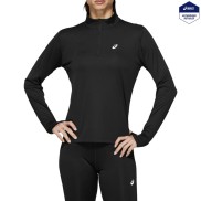 Asics Silver LS 1/2 Women's Zip Top, Black