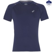 Asics Top Icon SS Running T-Shirt, Blue/Dark Grey