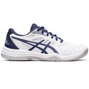 Asics Upcourt 5 Women's Indoor Shoes, White/Deep Ocean