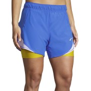 Brooks Chaser 5" 2-in-1 Women's Shorts, Blue/Yellow