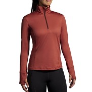 Brooks Dash 1/2 Zip Women's Running Outerwear, Copper/Run Raisin
