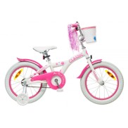 Classic 16'' Girls Kids Bike, White/Pink