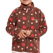 Didriksons Monte Printed Kids Full-Zip, Small Dotted Brown Print