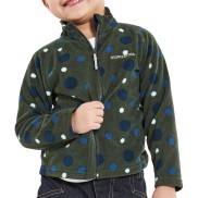 Didriksons Monte Printed Kids Full-Zip, Small Dotted Green Print