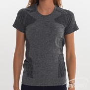 Endurance Vanilla Women's Melange Seamless S/S Tee, Black Melange