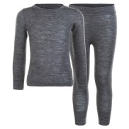 Endurance ZigZag Wendell Wool Kid Ski Underwear, Black