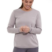 Endurance Leah Women's Waffle Melange Loose Fit Tee, Gull Gray
