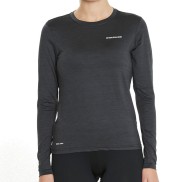 Endurance Maje Women's Melange L-S Tee, Black | Sieviešu Skriešanas Krekls