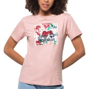 Jack Wolfskin Flower Logo Women's T-Shirt, Light Blush