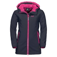 Jack Wolfskin Kissekat Girls Windproof Softshell Coat, Night Blue