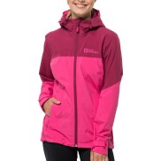 Jack Wolfskin Weiltal 2L Women's Rain Jacket, Cameopink