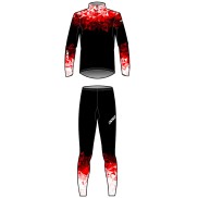 KV+ Tornado 2 Piece Unisex Suit, Black/Red/White
