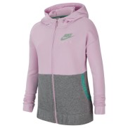 Nike Air FZ Girls Hoodie, Pink/Grey